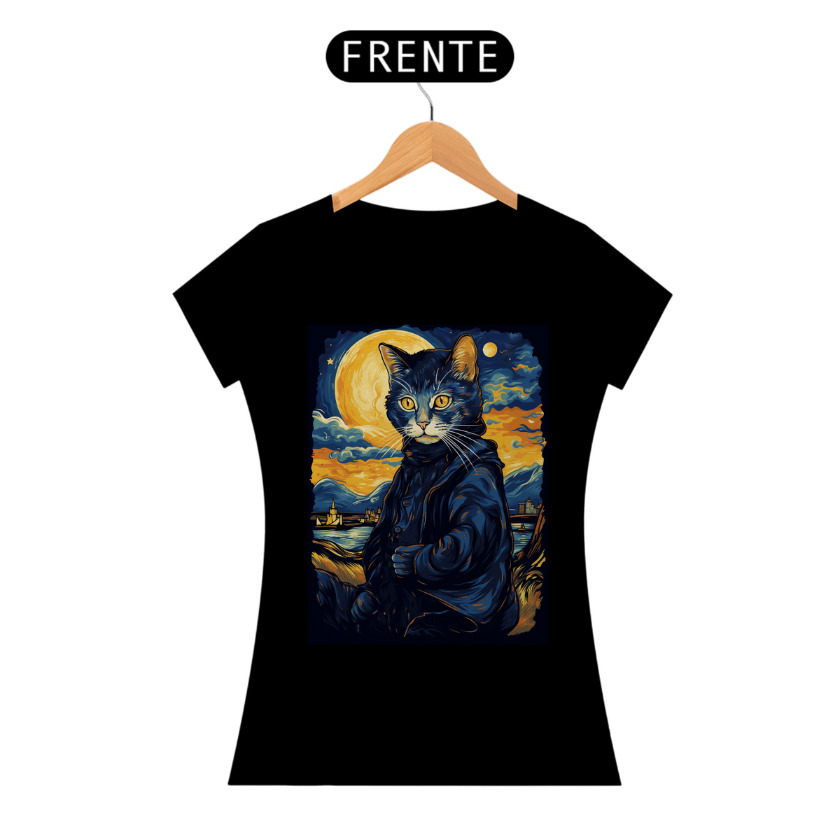 Nome do produto: Camisa Ilustração de gatos
