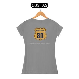 Nome do produtoCamiseta Feminina institucional Motos Clássicas 80 - Costas