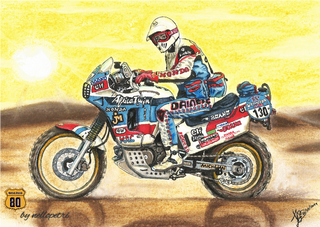 Poster Africa Twin Dakar - By Nello Petri