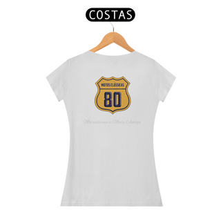 Nome do produtoCamiseta Feminina institucional Motos Clássicas 80 - Costas