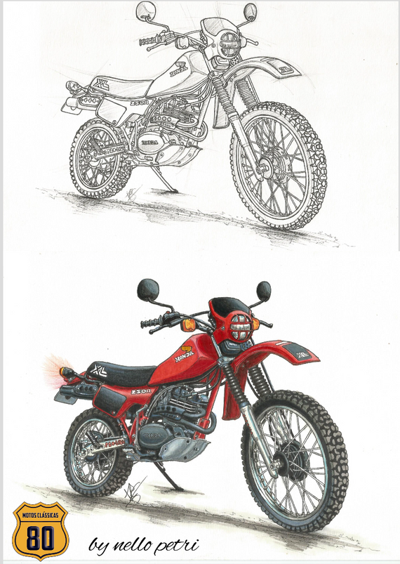 Poster XL250R vermelha - By Nello Petri