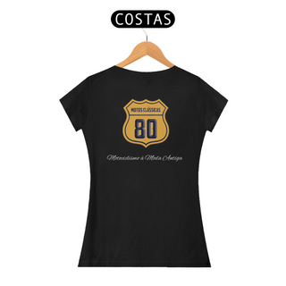 Nome do produtoCamiseta Feminina institucional Motos Clássicas 80 - Costas