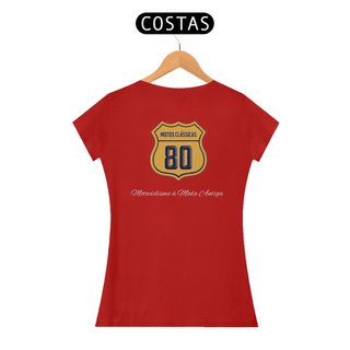 Nome do produtoCamiseta Feminina institucional Motos Clássicas 80 - Costas