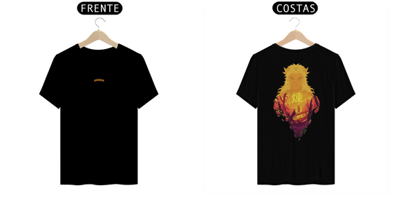 Camisa T-shirt Premiun - Rengoku (Kimetsu no Yaiba)