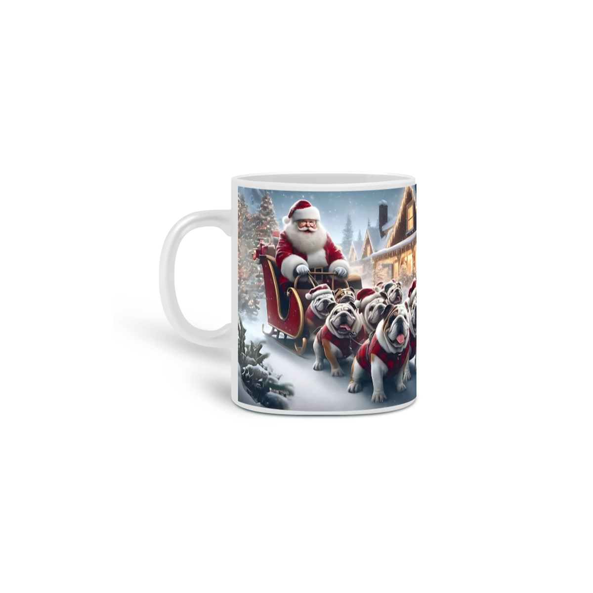 Nome do produto: Caneca Natal - Trenó de Bull Inglês