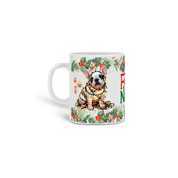 Caneca Natal - Bulldog Francês