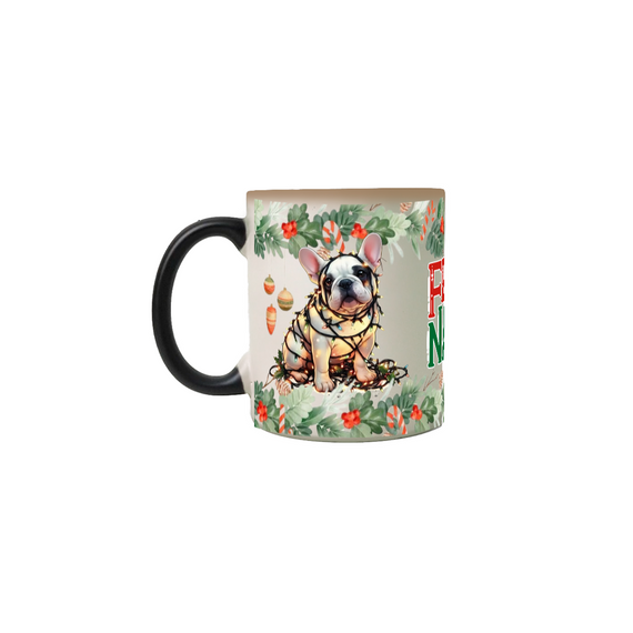 Caneca Mágica Natal - Bulldog Francês