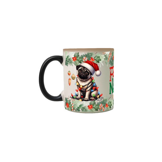 Caneca Mágica Natal - Pug