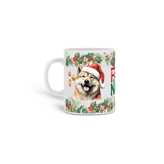 Caneca Natal - Akita / Shiba