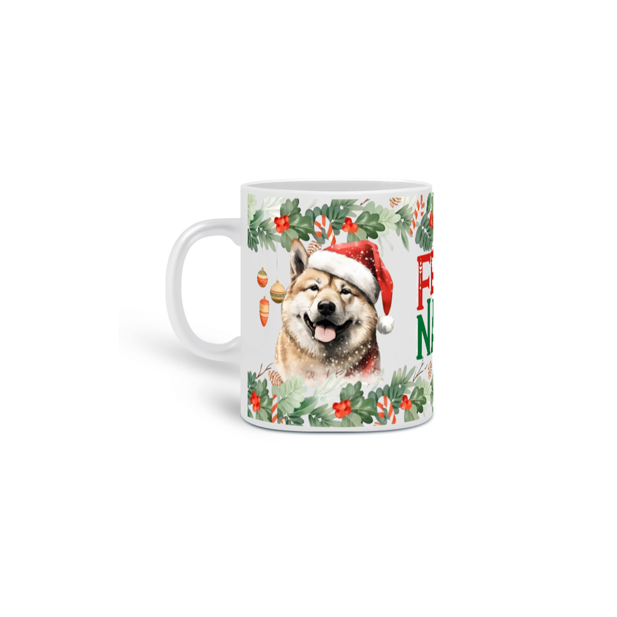 Nome do produto: Caneca Natal - Akita / Shiba