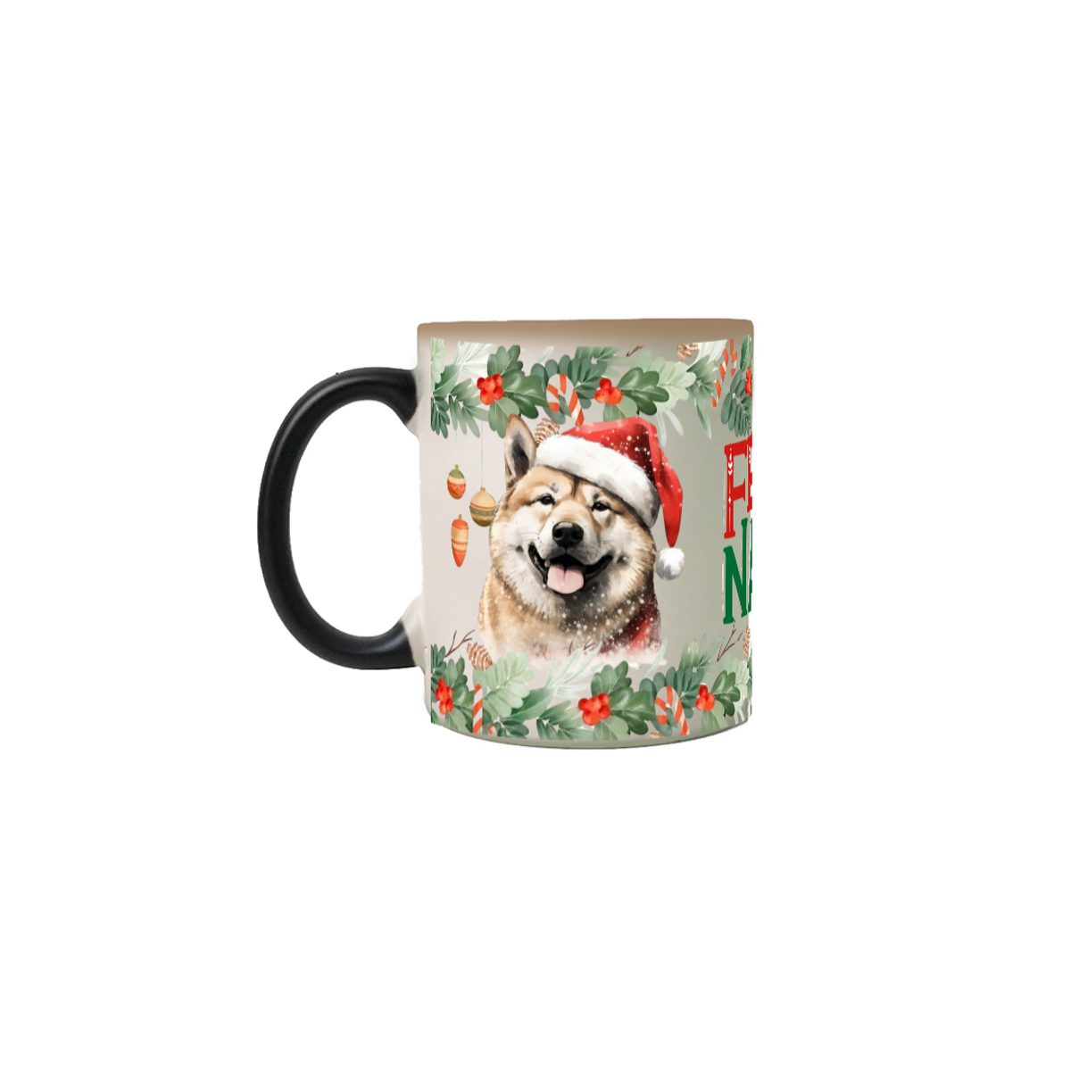 Nome do produto: Caneca Mágica Natal - Akita / Shiba