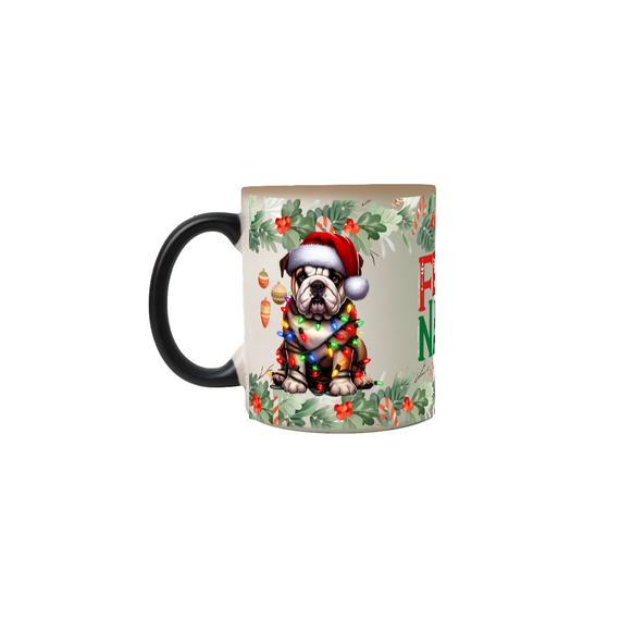 Caneca Mágica Natal - Bulldog Inglês