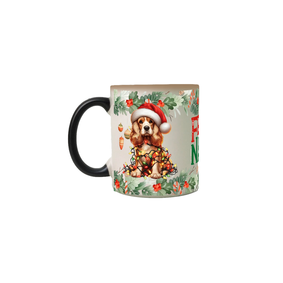 Nome do produto: Caneca Mágica Natal - Cocker