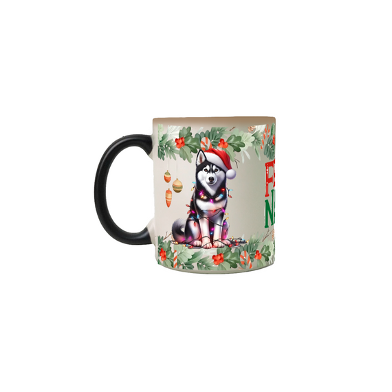 Caneca Mágica Natal - Husky