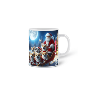 Nome do produtoCaneca de Natal - Trenó de Corgis