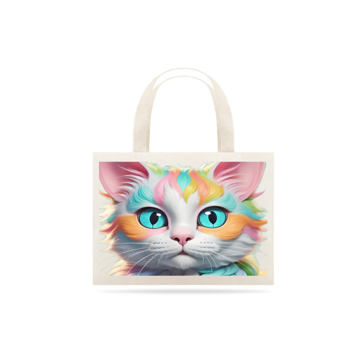 Nome do produto: Bolsa eco gato arco - íris