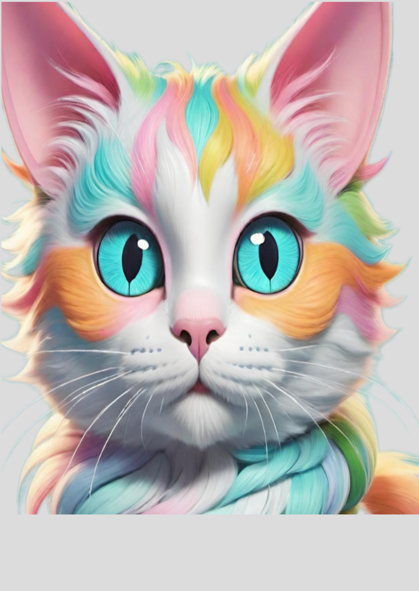 Nome do produto: Pôster Gato arco-íris