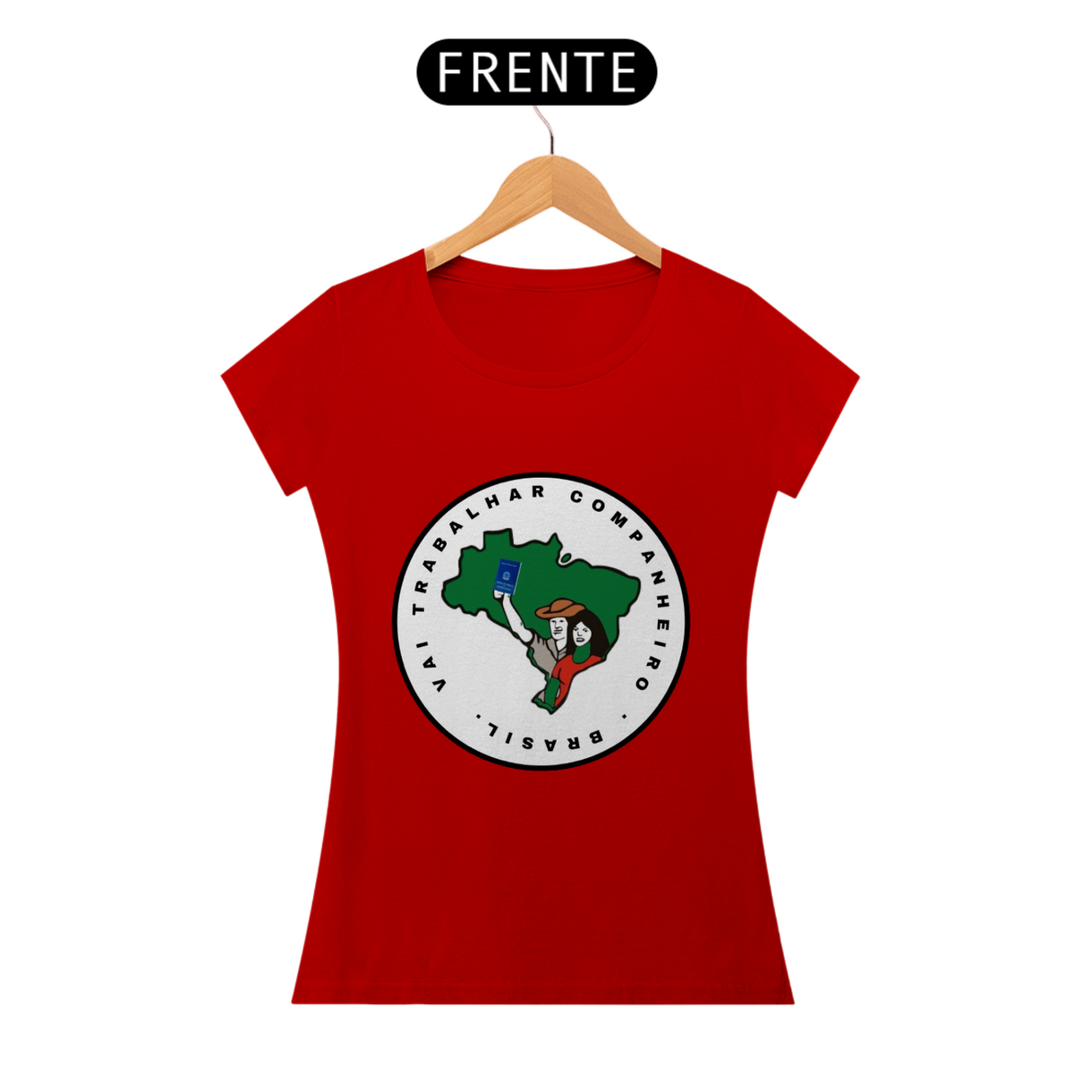 Nome do produto: T-shirt  FEM Vai trabalhar Companheiro MST