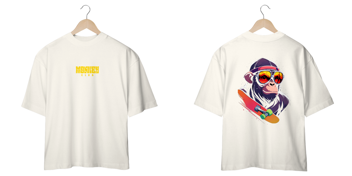 Nome do produto: Camiseta Oversized Monkey Club Skate  - Costas