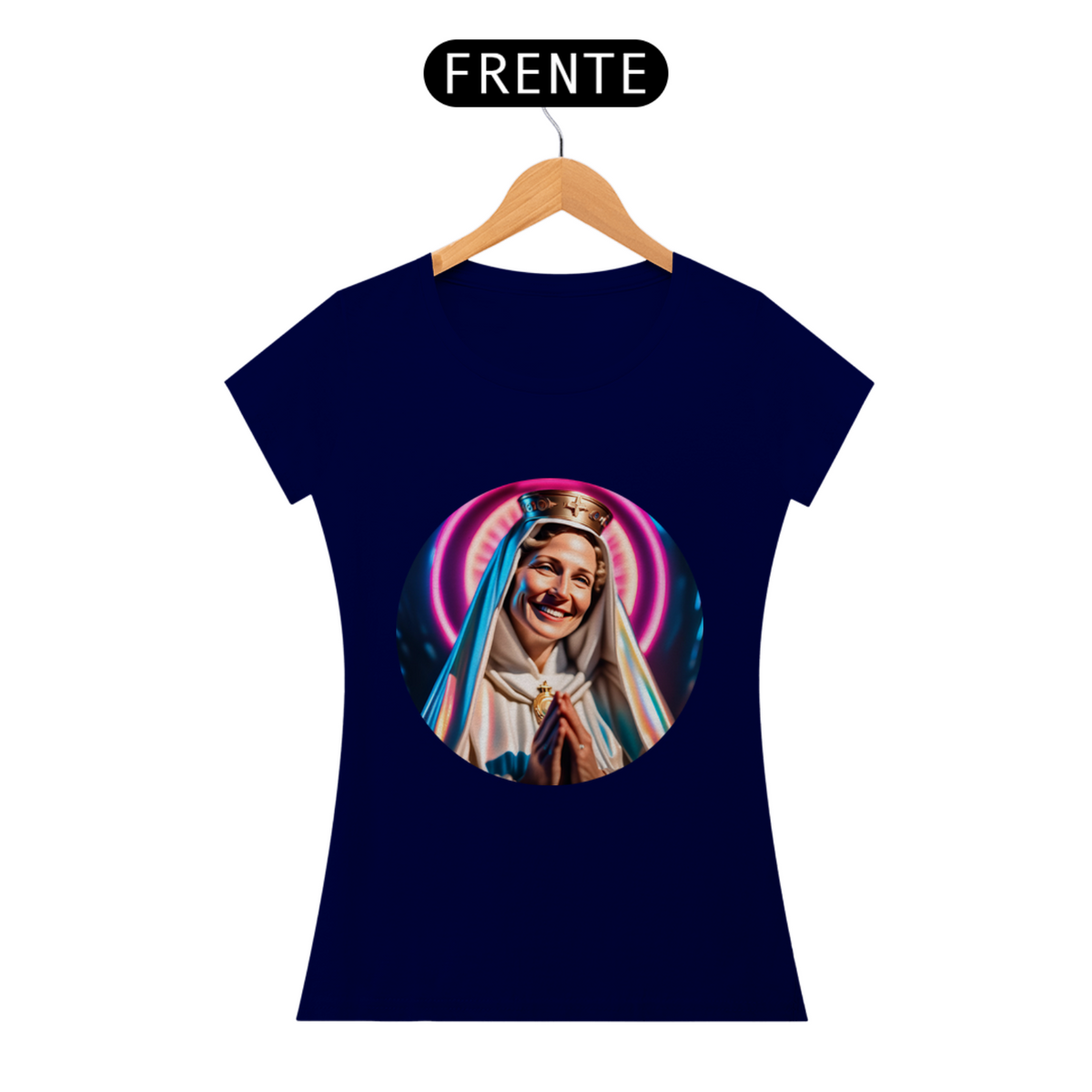 Nome do produto: Camiseta Feminina Virgem Maria