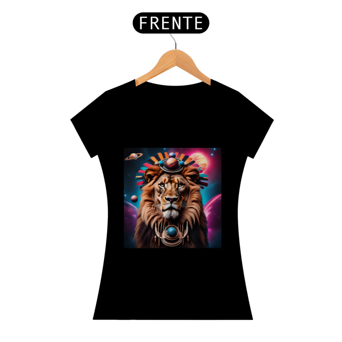 Nome do produto: Camiseta Feminina Leão Estelar