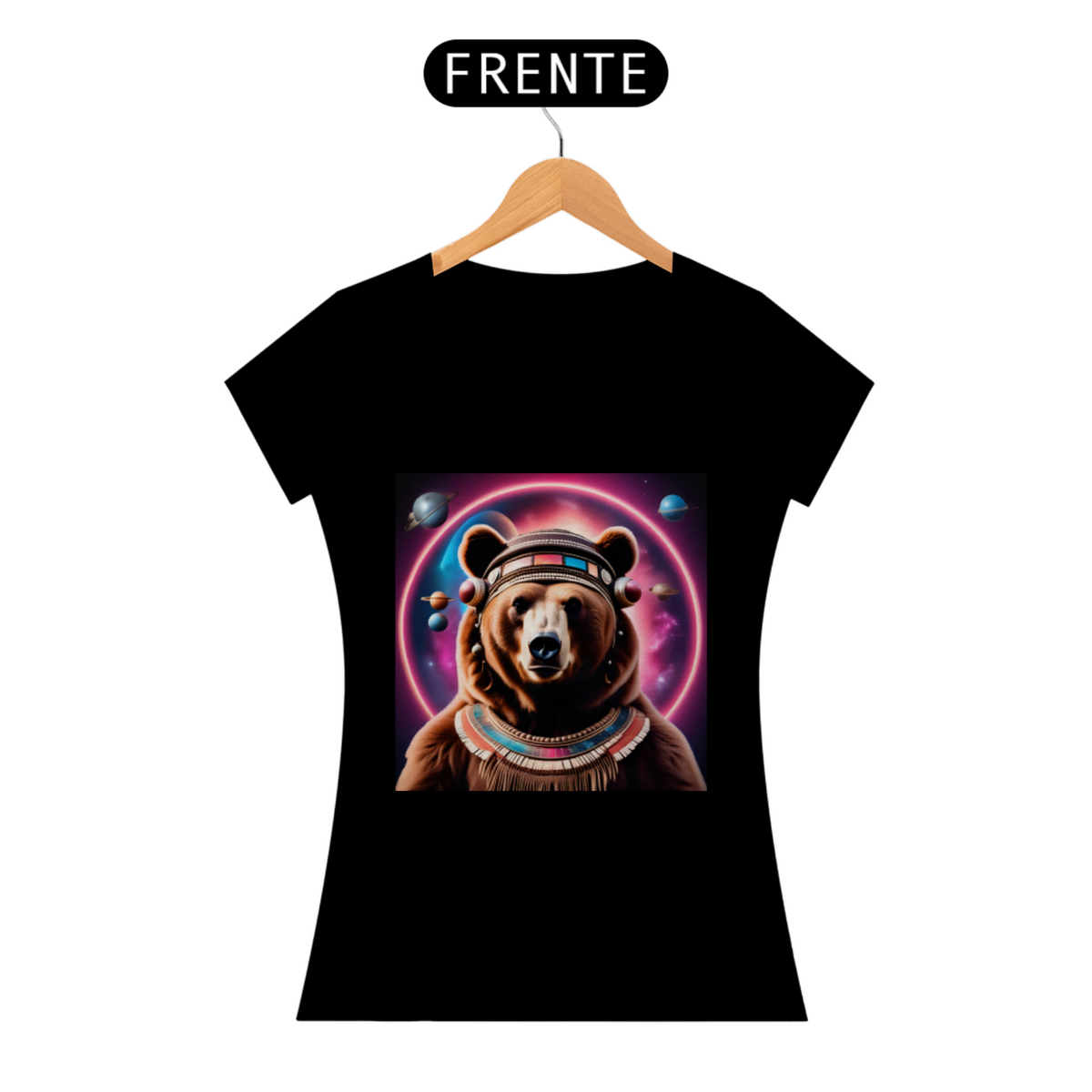 Nome do produto: Camiseta Feminina Urso Estelar