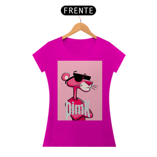 camiseta feminina pantera cor de rosa 