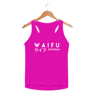 Regata Feminina Sport Dry UV - Waifu Material - Fonte branca
