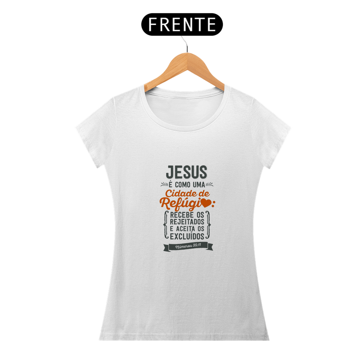 Nome do produto: JESUS PE COMO UMA CIDADE DE REFÚGIO - BABY LOOK