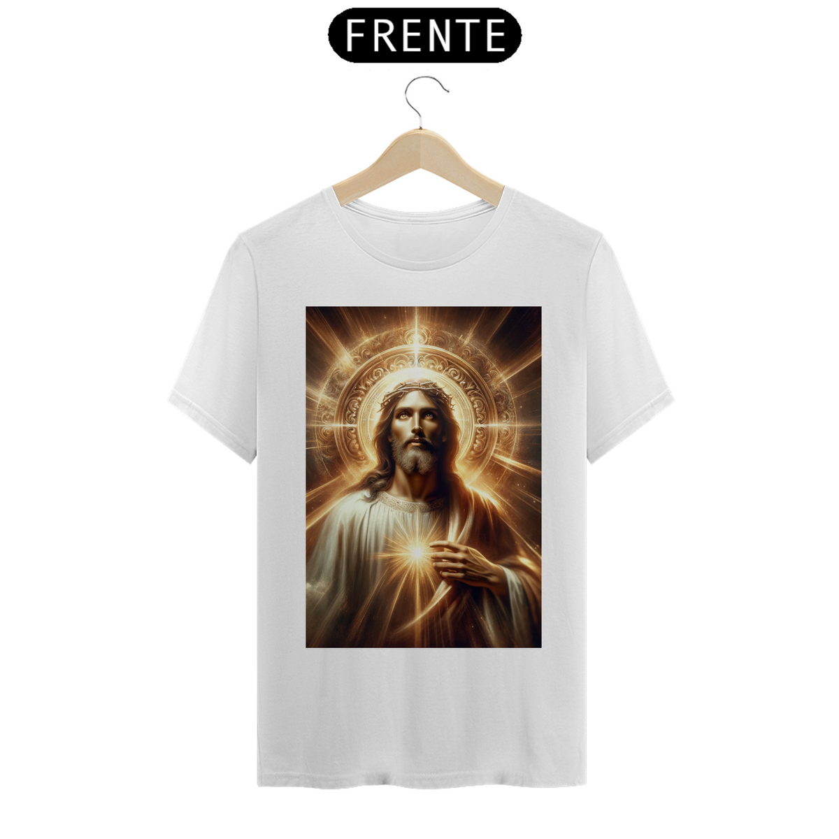 Nome do produto: Camisa Jesus Cristo Iluminação Dourada