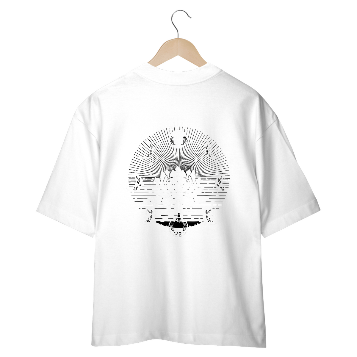 Nome do produto: Camiseta Oversized - Mandala Branca