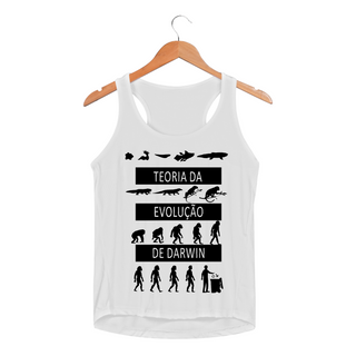 Camiseta regata Feminina UV: Teoria da Evolução de Darwin