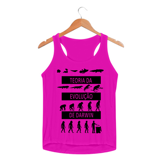 Camiseta regata Feminina UV: Teoria da Evolução de Darwin