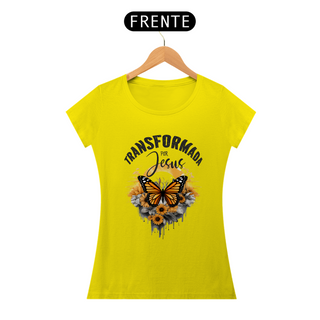 Nome do produtoCamiseta Feminina  - Transformada por Jesus - Moda Cristã