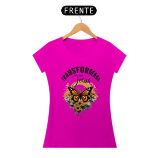 Nome do produtoCamiseta Feminina  - Transformada por Jesus - Moda Cristã