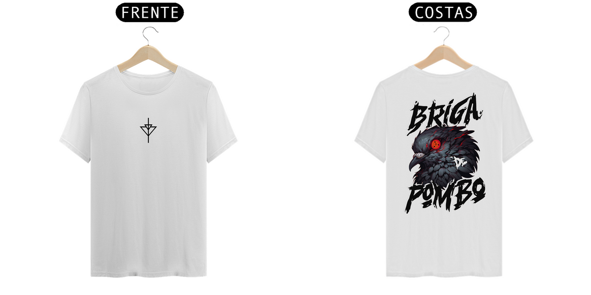 Nome do produto: Camiseta Branca Pombo Pistola - Estampa nas Costas