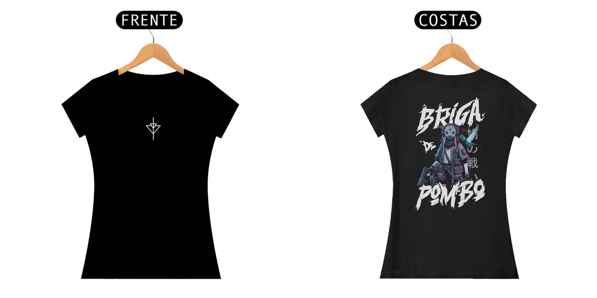 Nome do produto: Camiseta Feminia Garota Cyberpunk - Estampa nas costas 