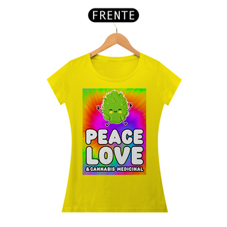 Nome do produtoCamiseta Peace, Love & Cannabis Medicinal