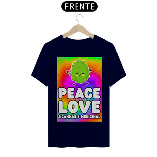 Nome do produtoCamiseta Peace, Love & Cannabis Medicinal