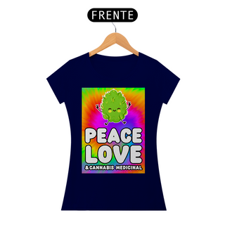 Nome do produtoCamiseta Peace, Love & Cannabis Medicinal