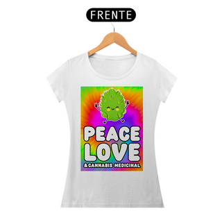 Nome do produtoCamiseta Peace, Love & Cannabis Medicinal