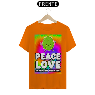 Nome do produtoCamiseta Peace, Love & Cannabis Medicinal