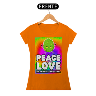 Nome do produtoCamiseta Peace, Love & Cannabis Medicinal