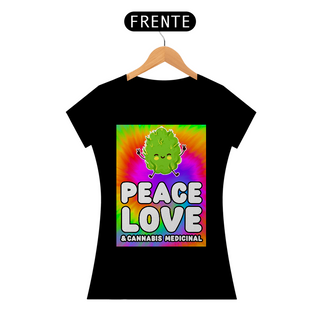 Nome do produtoCamiseta Peace, Love & Cannabis Medicinal