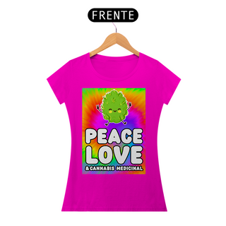 Nome do produtoCamiseta Peace, Love & Cannabis Medicinal