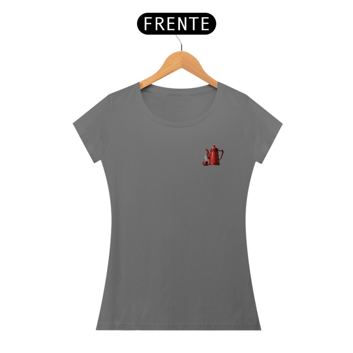 Nome do produto: Camiseta Bule de Café - Minimalista Estonada Feminina