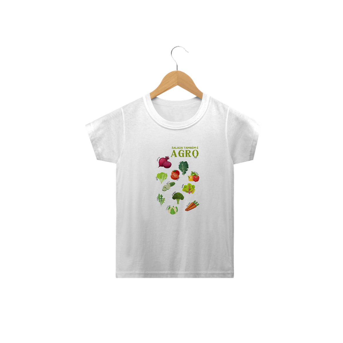 Nome do produto: Camiseta Salada também é Agro - Infantil 2 a 14 A