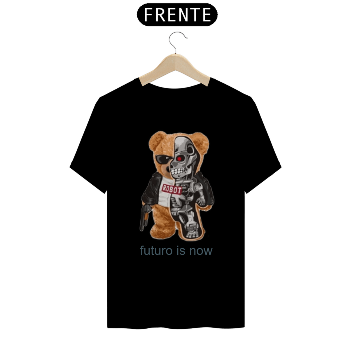 Nome do produto: Camiseta Blusa Camisa T-shirt Ursinho teddy metade robo exterminador do futuro