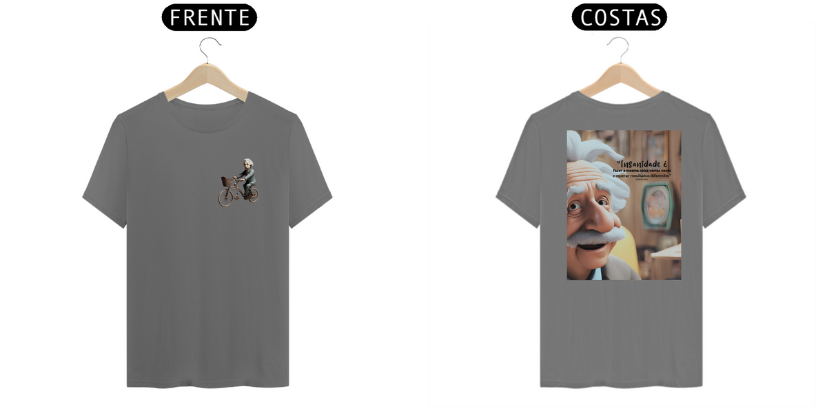 Nome do produto: T-Shirt Estonada Albert Einstein Insanidade 