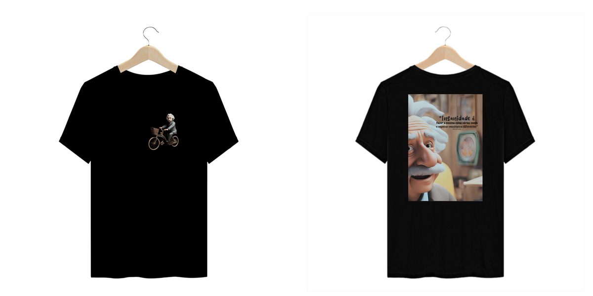 Nome do produto: Plus Size T-shirt Quality Albert Einstein Isanidade